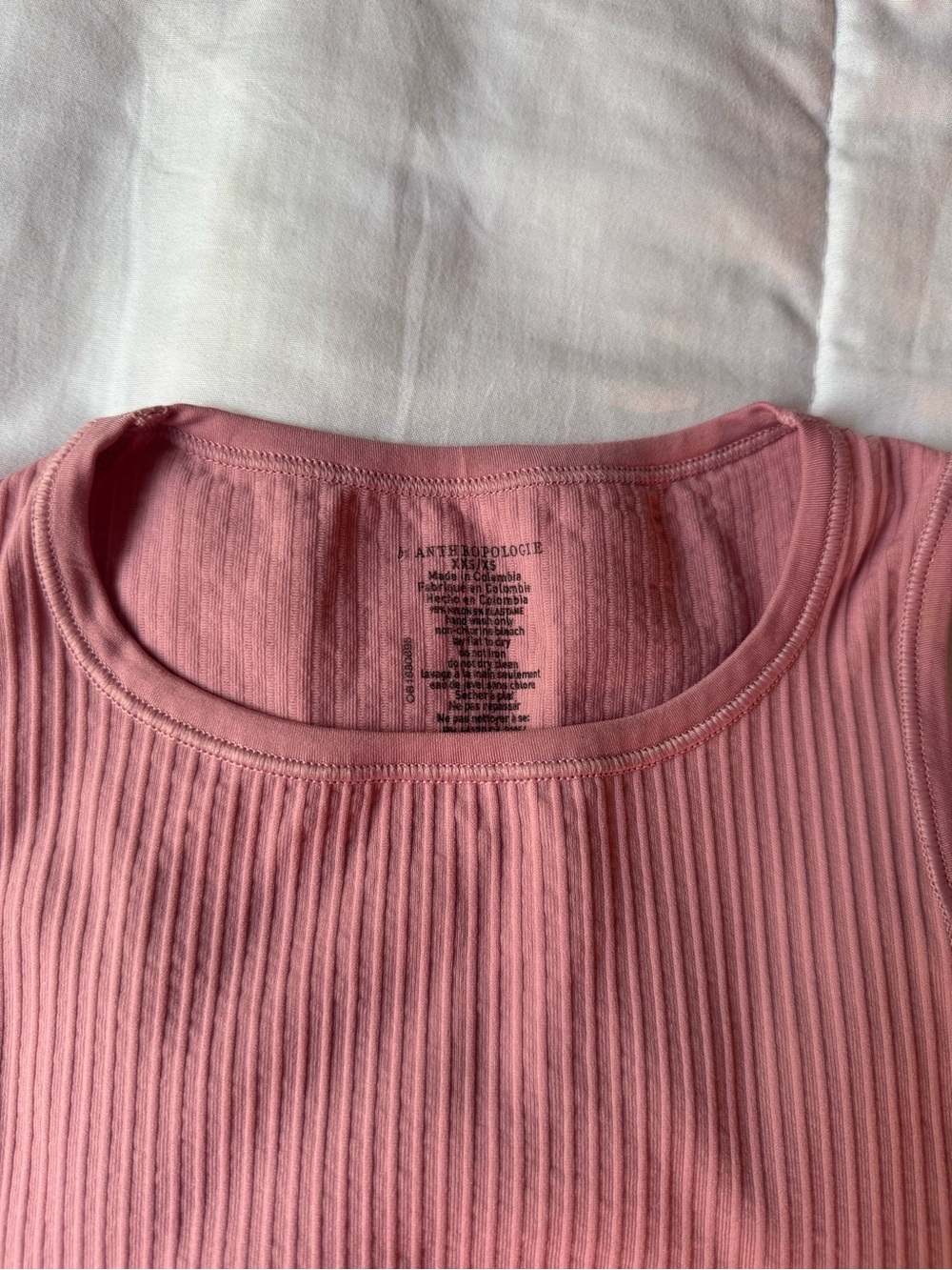 Anthropologie The Reegan Crew-Neck Crop Racerback Seamless Ribbed Tank Top - Picture 3 of 4